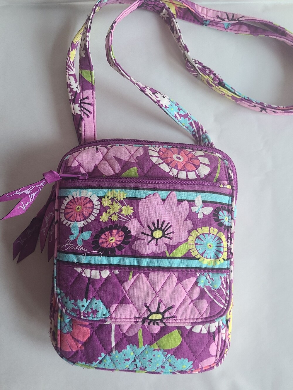 Vera Bradley Purple Quilted Floral Crossbody Purse